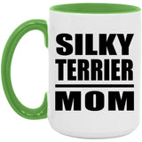 Silky Terrier Mom - 15oz Accent Mug Green