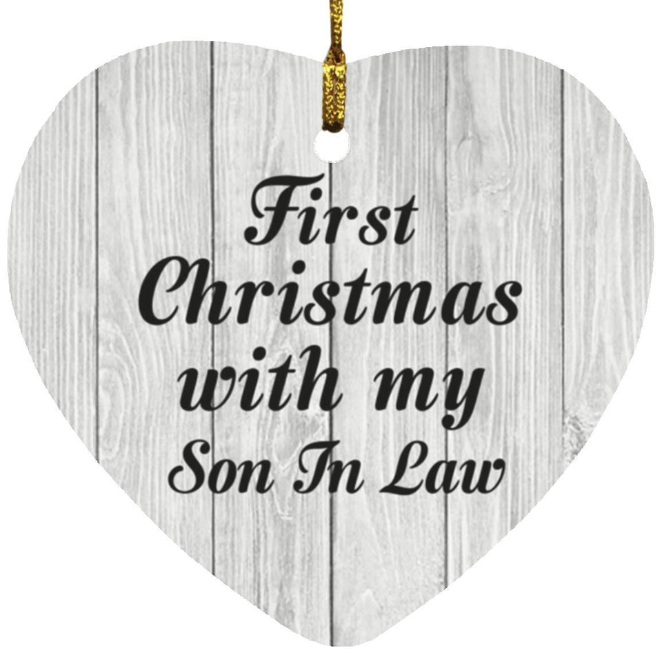 First Christmas With My Son In Law - Heart Ornament F