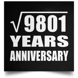 99th Anniversary Square Root of 9801 Years Anniversary - Poster Square