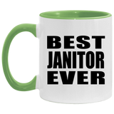 Best Janitor Ever - 11oz Accent Mug Green