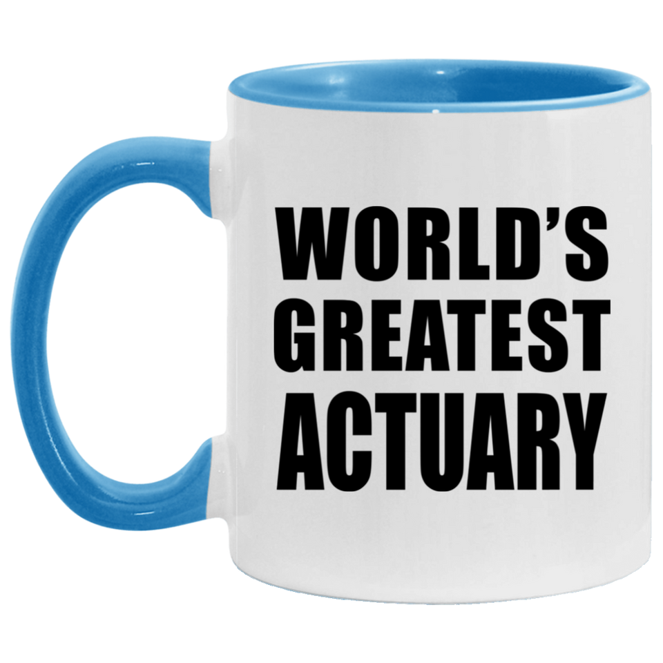World's Greatest Actuary - 11oz Accent Mug Blue