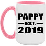 Pappy Established EST. 2019 - 15oz Accent Mug Pink