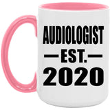 Audiologist Established EST. 2020 - 15oz Accent Mug Pink