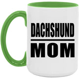 Dachshund Mom - 15oz Accent Mug Green