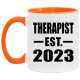 Therapist Established EST. 2023 - 11oz Accent Mug Orange