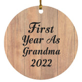 First Year As Grandma 2022 - Circle Ornament C