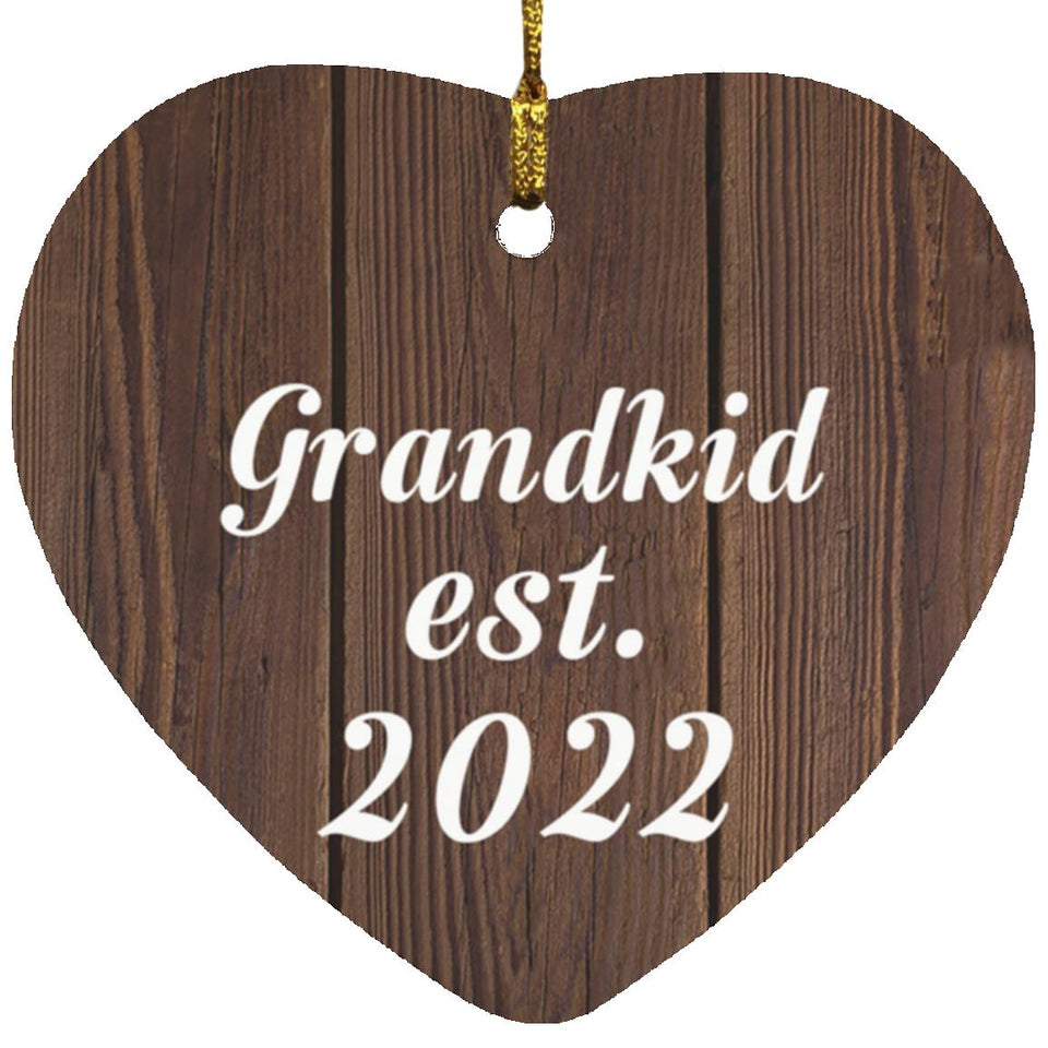 Grandkid Established EST. 2022 - Heart Ornament D