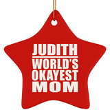 Judith World's Okayest Mom - Star Ornament
