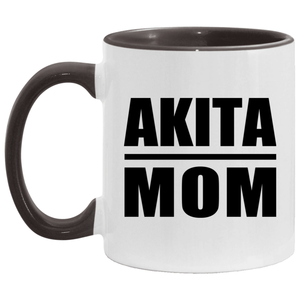 Akita Mom - 11oz Accent Mug Black