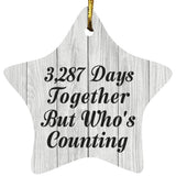 9th Anniversary 3,287 Days Together Who's Counting - Star Ornament F