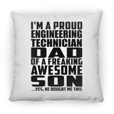 Proud Engineering Technician Dad Of Awesome Son - Throw Pillow