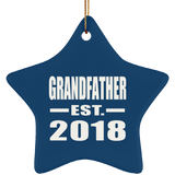 Grandfather Established EST. 2018 - Star Ornament