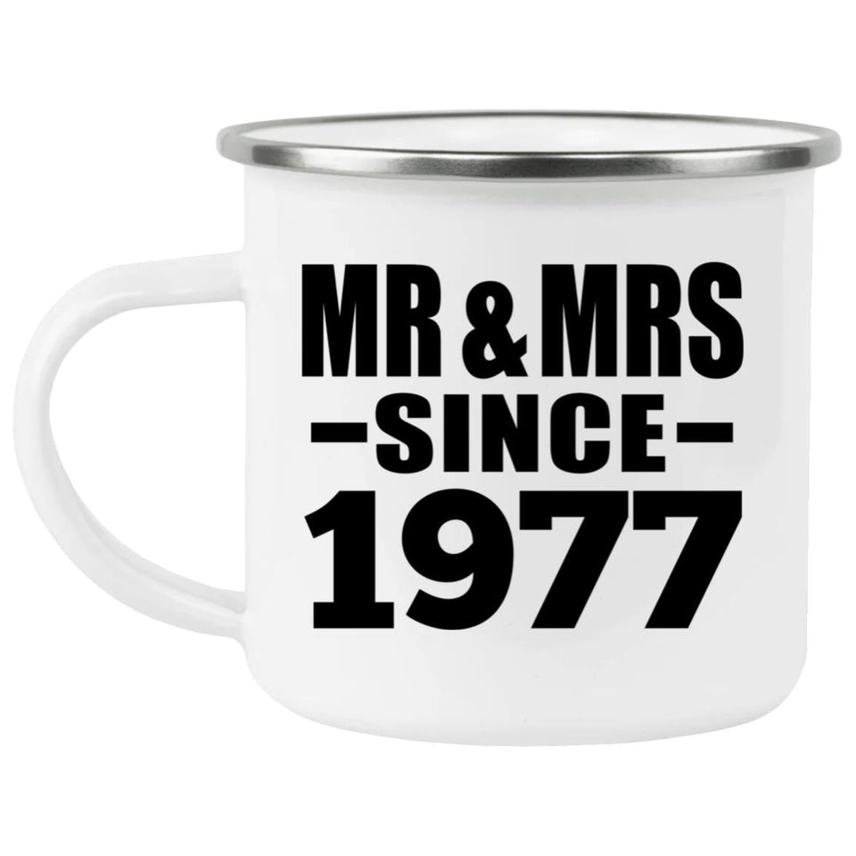 47th Anniversary Mr & Mrs Since 1977 - 12oz Camping Mug