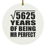 75th Anniversary Square Root of 5625 Years of Mr Perfect - Circle Ornament