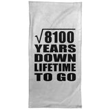 90th Anniversary Square Root of 8100 Years Lifetime To Go - Hand Towel
