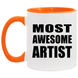 Most Awesome Artist - 11oz Accent Mug Orange