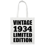90th Birthday Vintage 1934 Limited Edition - Tote Bag White