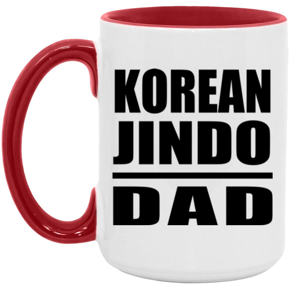 Korean Jindo Dad - 15oz Accent Mug Red