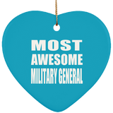 Most Awesome Military General - Heart Ornament
