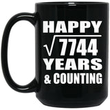 Happy 88th Anniversary Square Root of 7744 Years & Counting - 15oz Coffee Mug Black
