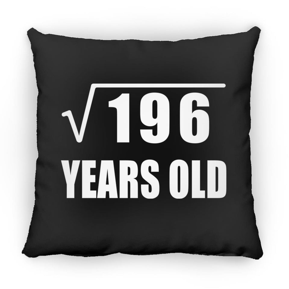 14th Birthday Square Root of 196 Years Old - Throw Pillow Black