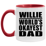 Willie World's Okayest Dad - 11oz Accent Mug Red