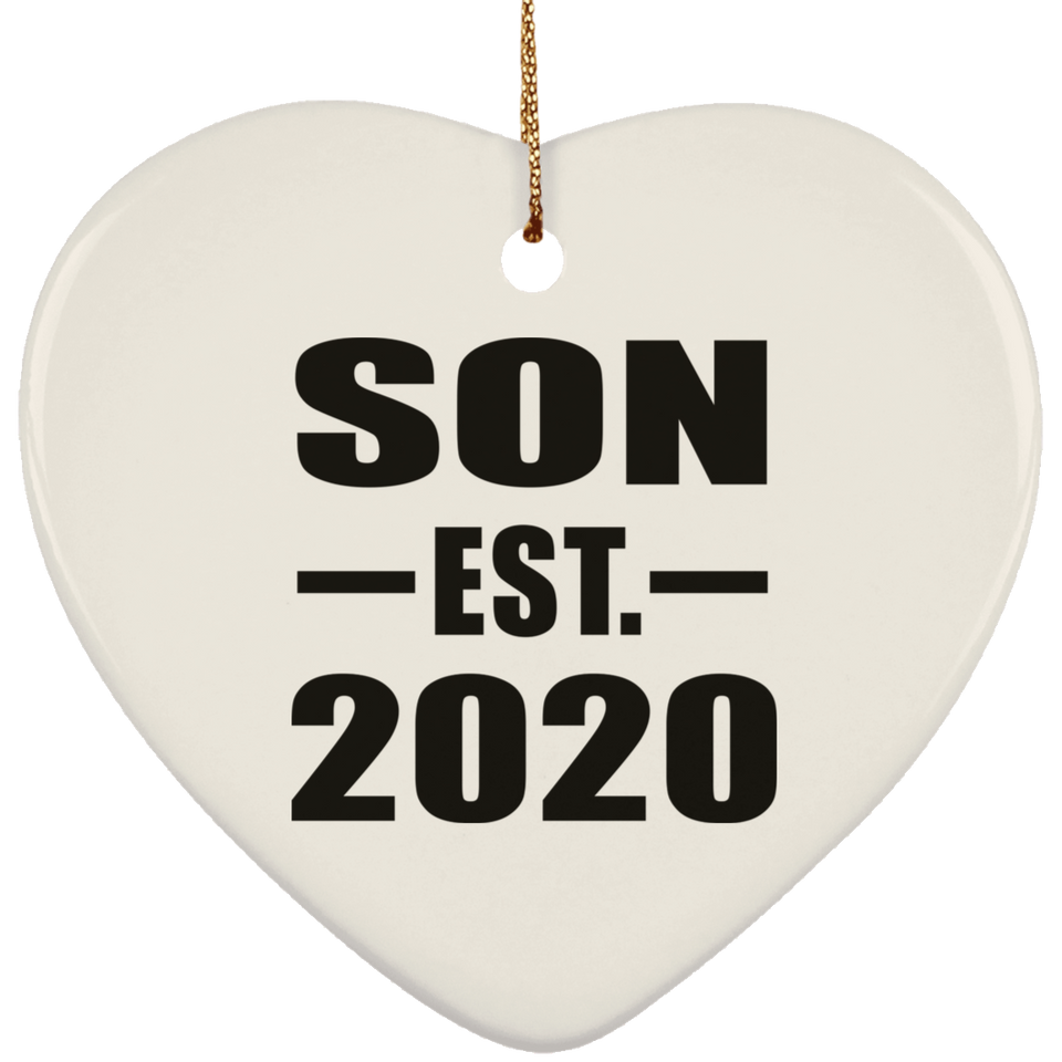 Son Established EST. 2020 - Heart Ornament