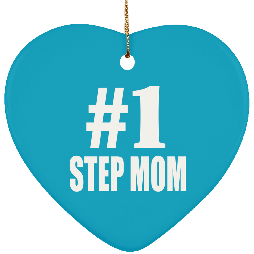 Number One #1 Step Mom - Heart Ornament
