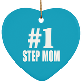 Number One #1 Step Mom - Heart Ornament