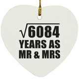 78th Anniversary Square Root of 6084 Years As Mr & Mrs - Heart Ornament