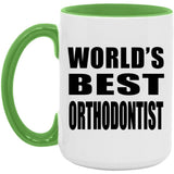 World's Best Orthodontist - 15oz Accent Mug Green