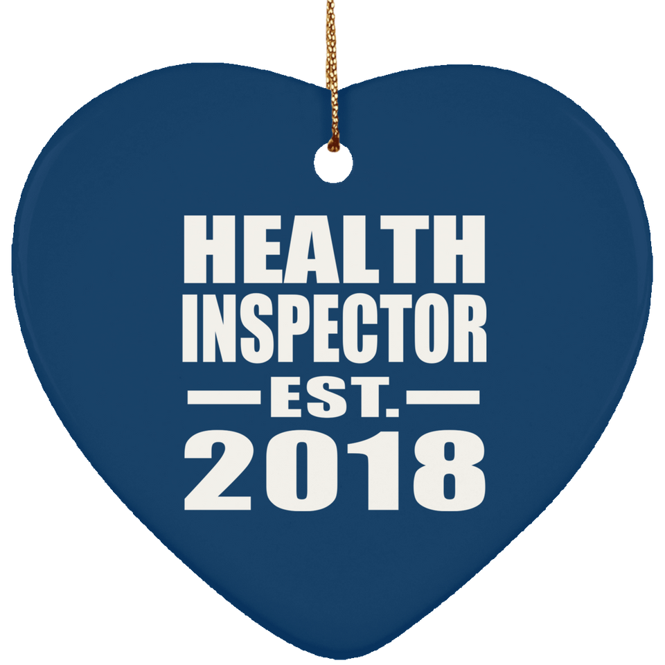 Health Inspector Established EST. 2018 - Heart Ornament