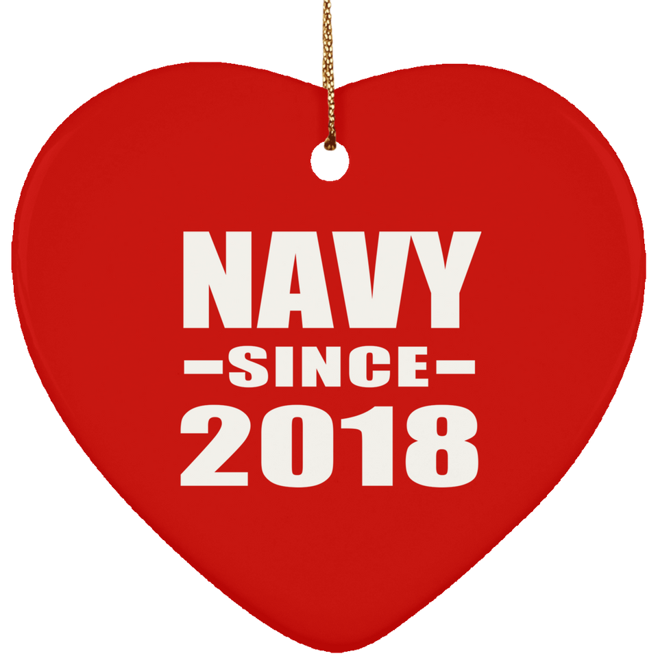 Navy Since 2018 - Heart Ornament