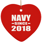 Navy Since 2018 - Heart Ornament