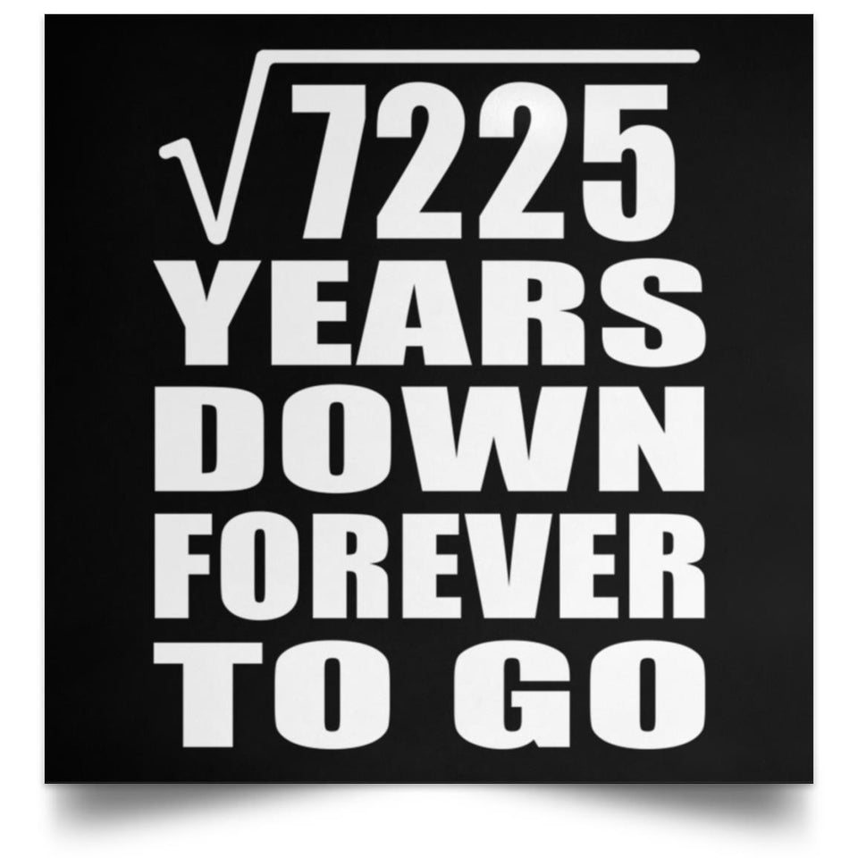 85th Anniversary Square Root of 7225 Years Down Forever To Go - Poster Square