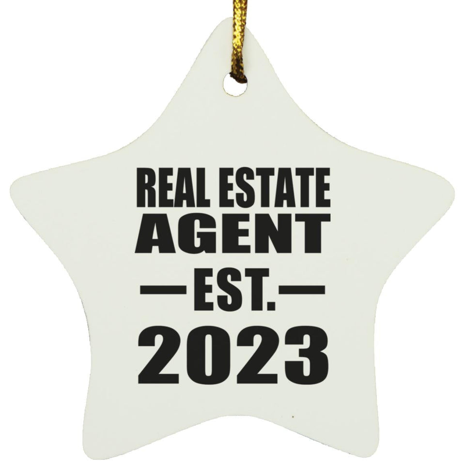 Real Estate Agent Established EST. 2023 - Star Ornament