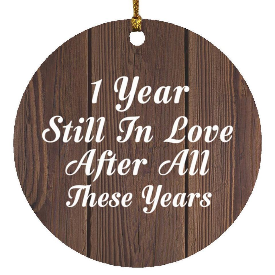 1st Anniversary 1 Year Still In Love After These Years - Circle Ornament D