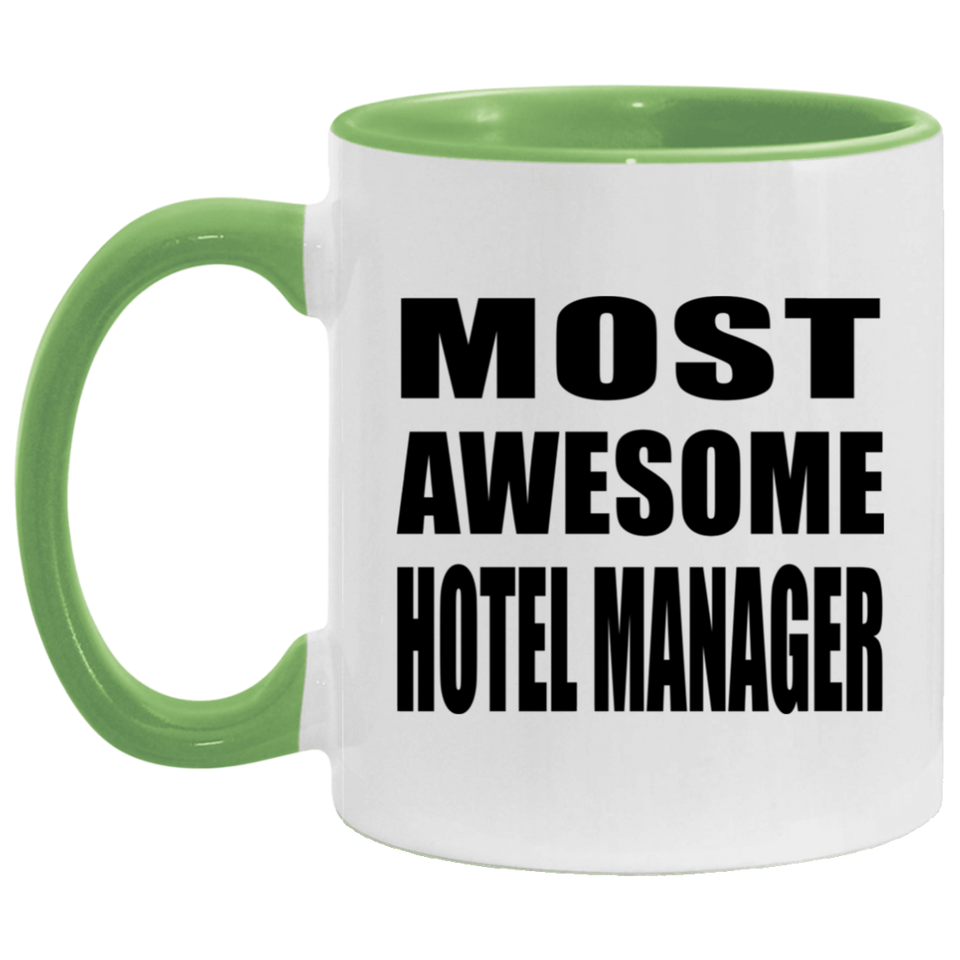 Most Awesome Hotel Manager - 11oz Accent Mug Green
