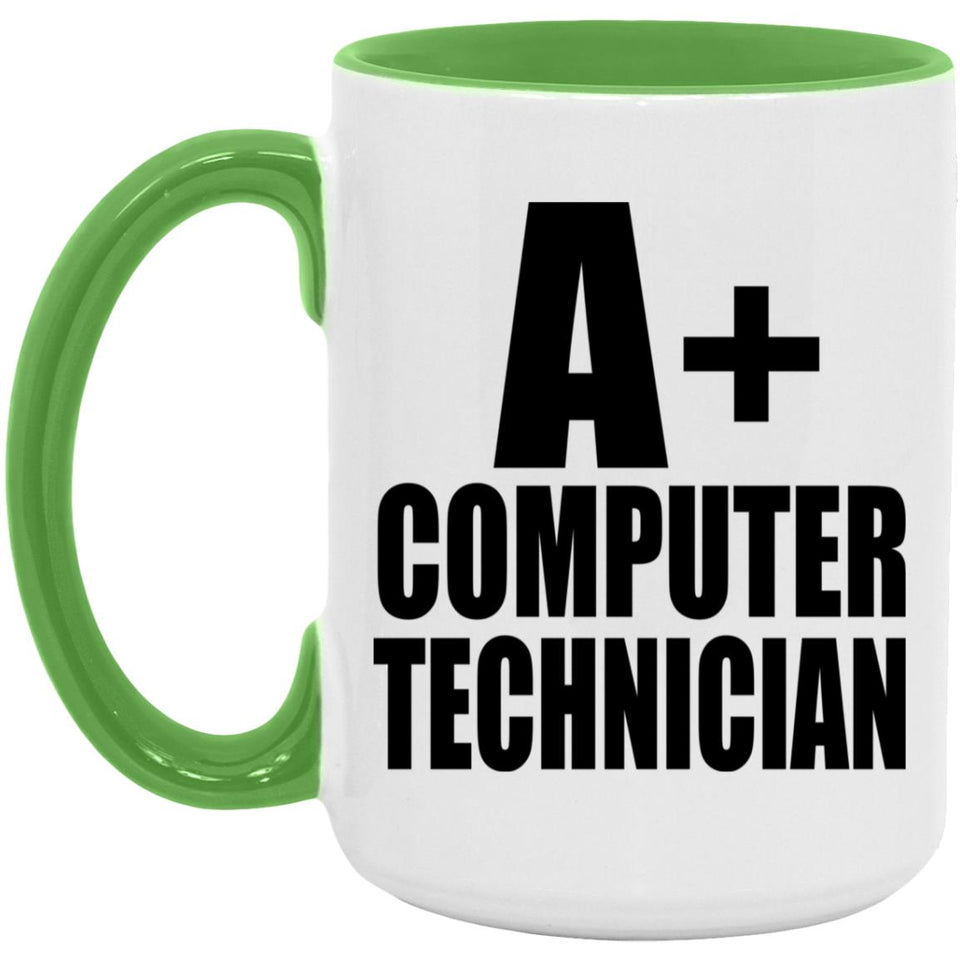 A+ Computer Technician - 15oz Accent Mug Green