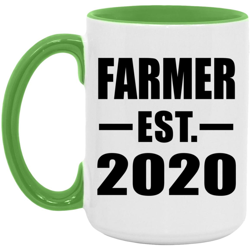 Farmer Established EST. 2020 - 15oz Accent Mug Green