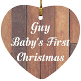 Guy Baby's First Christmas - Heart Ornament E