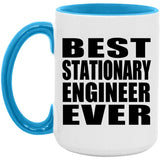 Best Stationary Engineer Ever - 15oz Accent Mug Blue