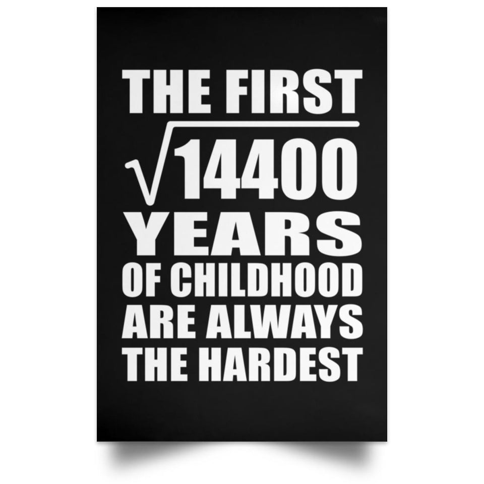 120th Birthday Square Root of 14400 Years of Childhood - Poster Portrait