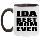 Ida Best Mom Ever - 11oz Accent Mug Black