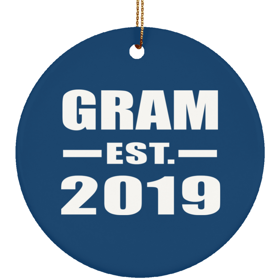 Gram Established EST. 2019 - Circle Ornament