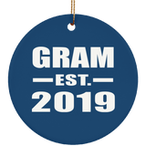 Gram Established EST. 2019 - Circle Ornament