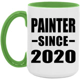 Painter Since 2020 - 15oz Accent Mug Green