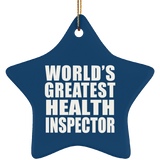 World's Greatest Health Inspector - Star Ornament