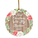 First Christmas With My Nephew 2021 - Circle Ornament B