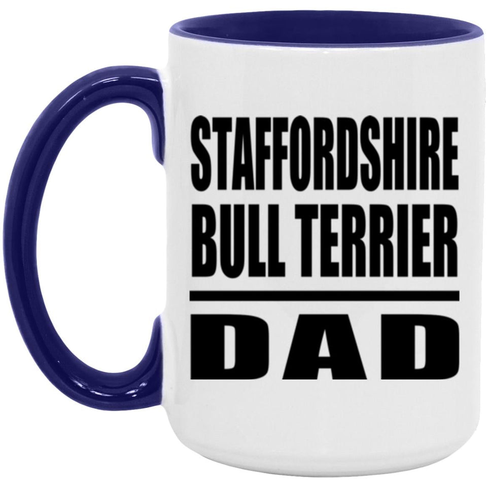 Staffordshire Bull Terrier Dad - 15oz Accent Mug Purple